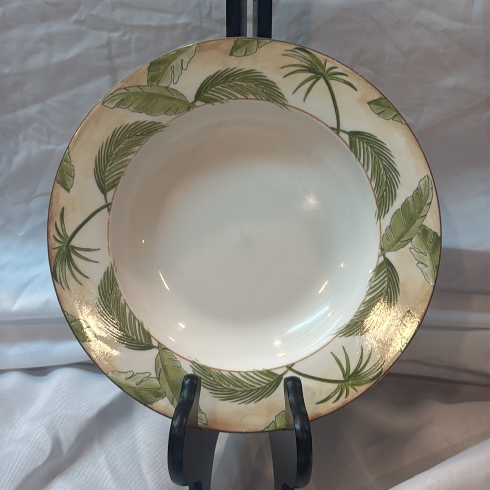 American Atelier ‘Tropical Palm’ Leaf Soup Bowl Set of 6, 5185, Palm Trees - Picture 2 of 5